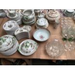 Quantity of various house clearance china and glass, to include part Copeland Spode Peplow,