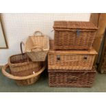 A quantity of baskets and basket ware items