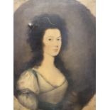 Possibly circle of Richard Cosway (1742-1821), oil on canvas, Portrait of Ann Bosquet, half-length