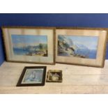 Two framed and glazed Chromolithograph coastal scenes, one bearing name T L Rowbothem dated 1862