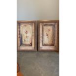 pair of gilt framed contemporary pictures of flowers