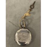 Sterling silver full Hunter key wind pocket watch