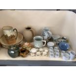 Quantity of China to include large modern jugs, platters, Spode Fortuna, Miniature tea set,