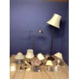 Quantity of lighting to include standard lamps, table lamps etc