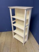 A modern white shelving unit, 124cm H