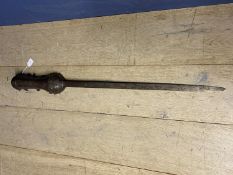 An indian Pata or Gauntlett sword C18 or C19th with broad double edged blade overall 111cm