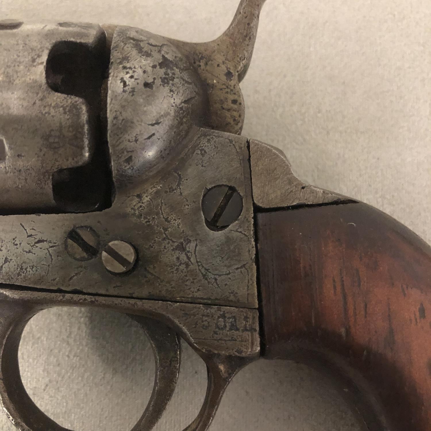 Two C19th obsolete pistols, one with engraved barrel and walnut stock, and a small pin fire - Image 3 of 7