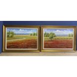 JOSHUA JOSHUA, Views of Provenance, one and two, a pair of oil on canvases of country scenes, in the