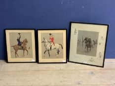Snaffles print, Indian Cavalry BEF, Blind stamp, 29 x 23, framed and glazed; condition: some foxing,