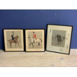 Snaffles print, Indian Cavalry BEF, Blind stamp, 29 x 23, framed and glazed; condition: some foxing,