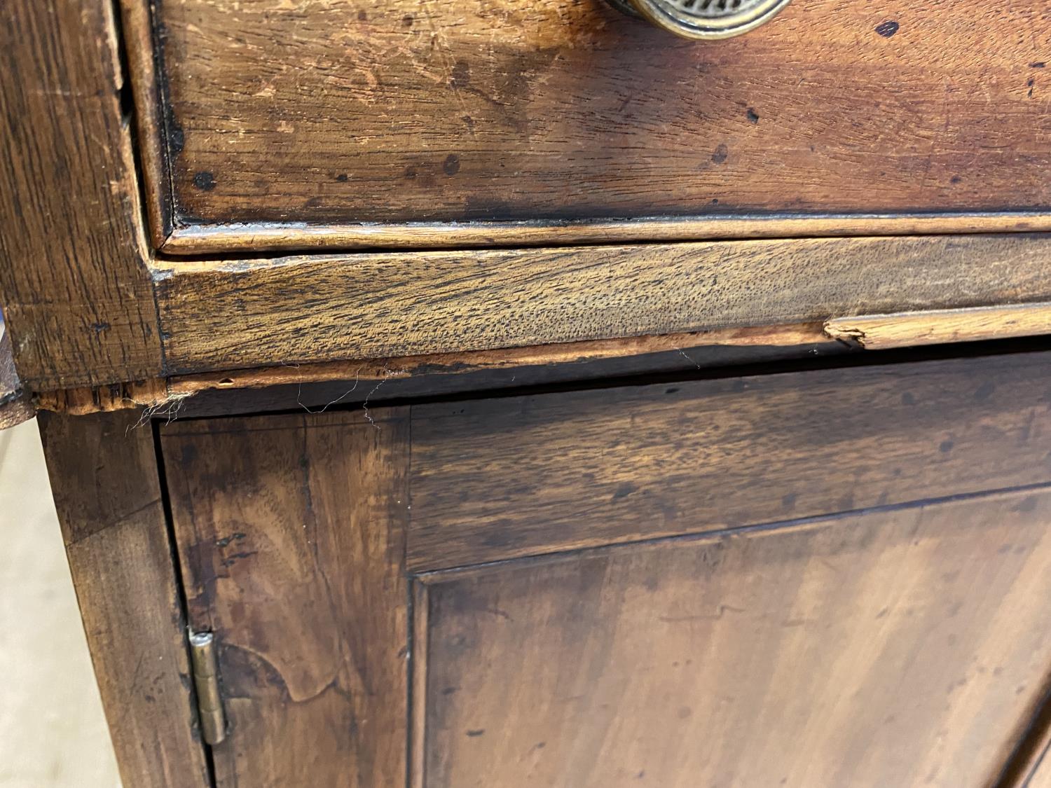 A good Edwardian mahogany 9 drawer partners desk, with brown inset leather top, 150L x 92W x 79H - Image 5 of 6