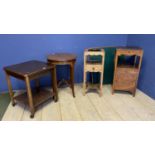 A quantity of occasional tables, bedside tables commodes, a screen, folding card table etc, all as