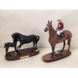 Beswick model of Red Rum, and another model of mare and foal