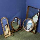 Three wall mirrors and swing toilet mirror