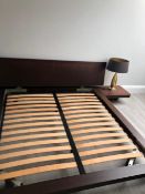 A contemporary bed, Superking size, with new mattress, with integral bedside tables
