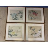 Set of 4 oriental pictures framed and glazed