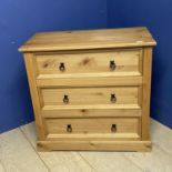 Pine chest of drawers and Quantity of chairs