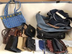 A quantity of various bags, holdalls, ladies handbags etc