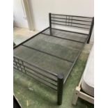Bed: European double, metal framed bed, German, and new memory foam mattress 32 cm deep - fits