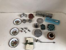 A collection of sterling silver and white metal items to include picture frames and boxed plated