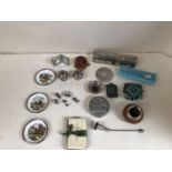 A collection of sterling silver and white metal items to include picture frames and boxed plated