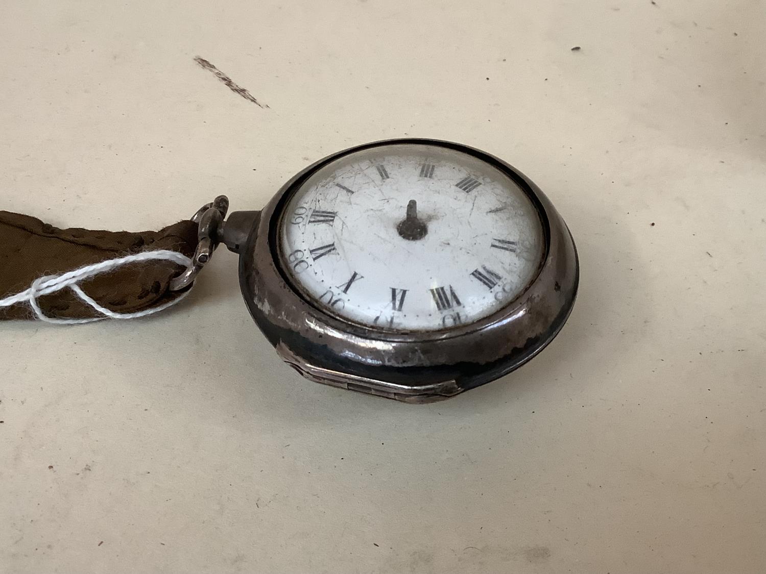 Verge fusee pair cased white metal pocket watch with pierced gilt movement, signed Josephson London, - Image 4 of 4