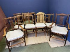 A set of 6 rush seat chairs, and a quantity of various dining chairs and bedroom chairs, see