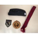 Military RAF hat, hat badge, crest badge, garter ties etc