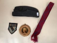 Military RAF hat, hat badge, crest badge, garter ties etc
