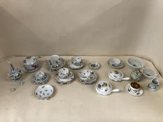 Collection of Herend Ceramics to include pierced dishes, and a quantity of Meissen cabinet cups