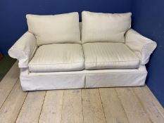 A good contemporary two seater sofa, "SOFAS & STUFF" upholstered in cream herringbone fabric,