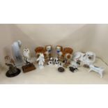 A quantity of china to include Rosenthal, Royal Copenhagen and other animal figurines