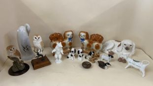 A quantity of china to include Rosenthal, Royal Copenhagen and other animal figurines