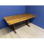 A modern oak refectory table, 168L x 75w x 76H cm approx.