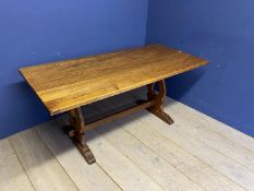 A modern oak refectory table, 168L x 75w x 76H cm approx.