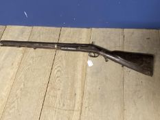 Am English heavy bore percussion cap hunting rifle, late C19th, 115cm