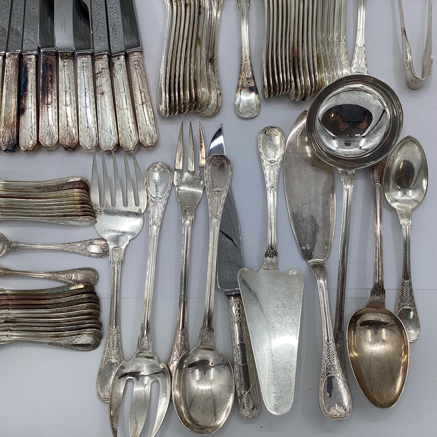 A large collection of French Flatware by Christofle France to include white metal handled knives - Image 9 of 12