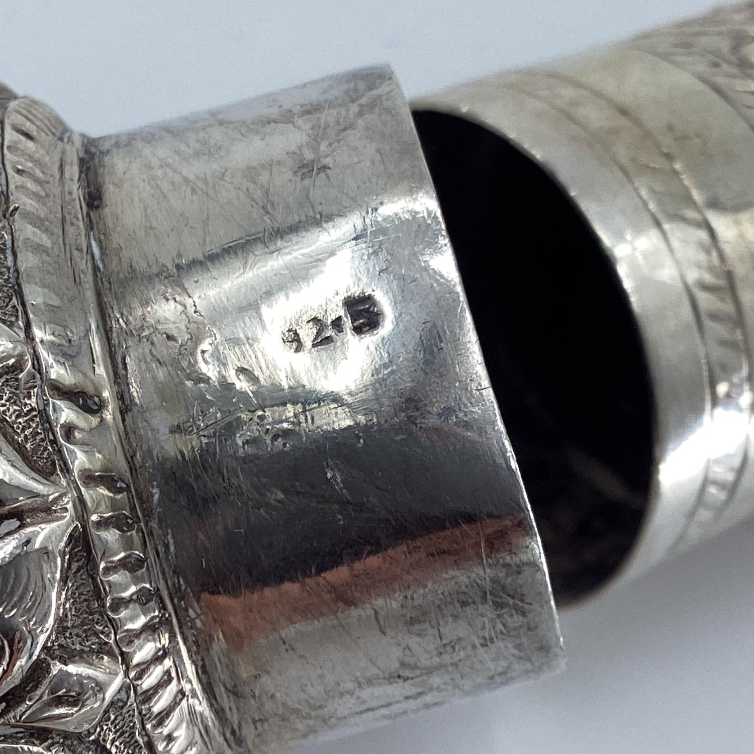 Silver Middle Eastern style Prayer Scroll with chased decoration stamped 925, 24cm approx 190g - Image 8 of 10