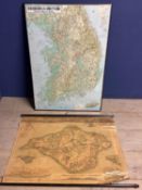 A tourist map of Korea and an old map of the Isle of Wight