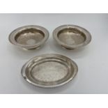 A collection of silver plated items to include a large circular tray, a circular footed tray and