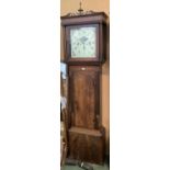 A C19th mahogany Longcase clock, white painted face by Jon Tootell Eccles, 21cm H