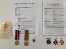 Collection of WW1 & WW2 medals, to include Royal Air force Lancaster examples awarded to Ernest
