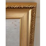 Rectangular gilt framed wall mirror 117 x 92 cm