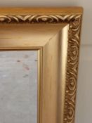 Rectangular gilt framed wall mirror 117 x 92 cm