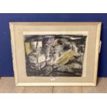 A framed and glazed print, John Piper, signed in pencil, label verso Title Stone Wal