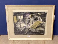 A framed and glazed print, John Piper, signed in pencil, label verso Title Stone Wal