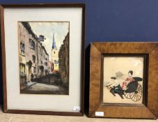 A framed and glazed picture, probably by Anthony Robert KLITZ (1917-2000) , watercolour, London