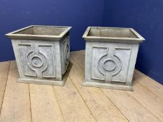 Pair of large classical style square, light weight, garden planters (not lead!)