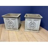 Pair of large classical style square, light weight, garden planters (not lead!)