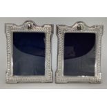 Pair of Sterling silver easel backed picture frames by Carrs Sheffield, 30 x 22cm